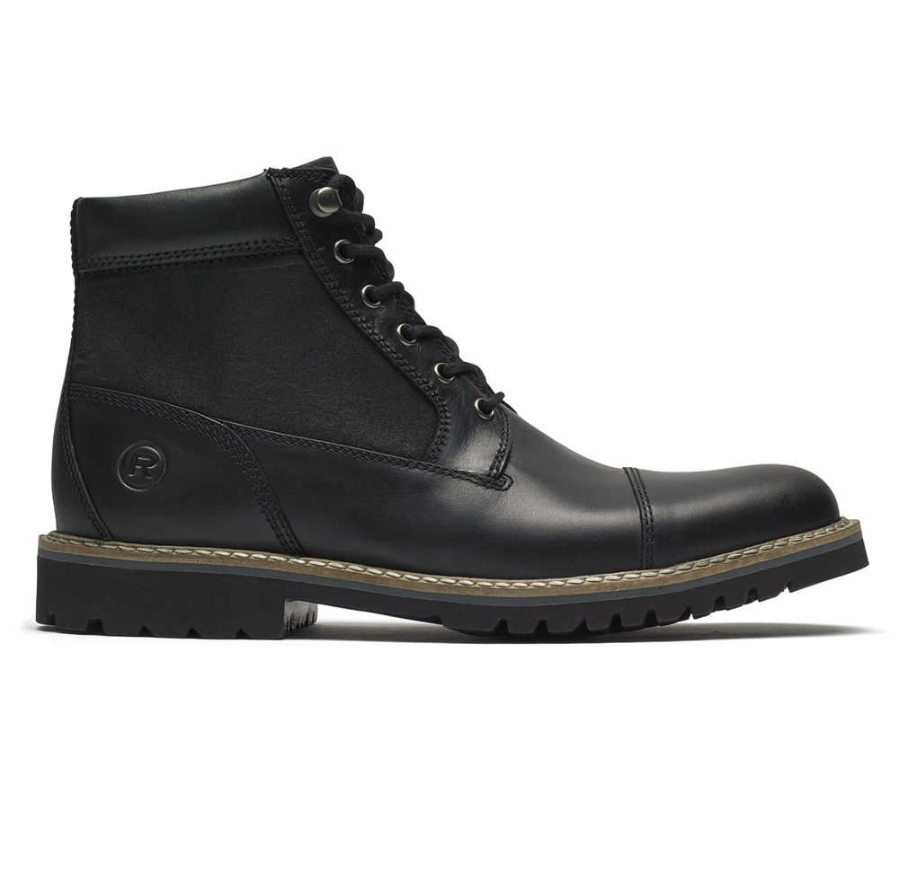 Rockport Boots For Mens Black - Marshall Rugged Inside Zip - RM7294853